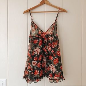 Forever 21 Red Floral Lingerie Slip